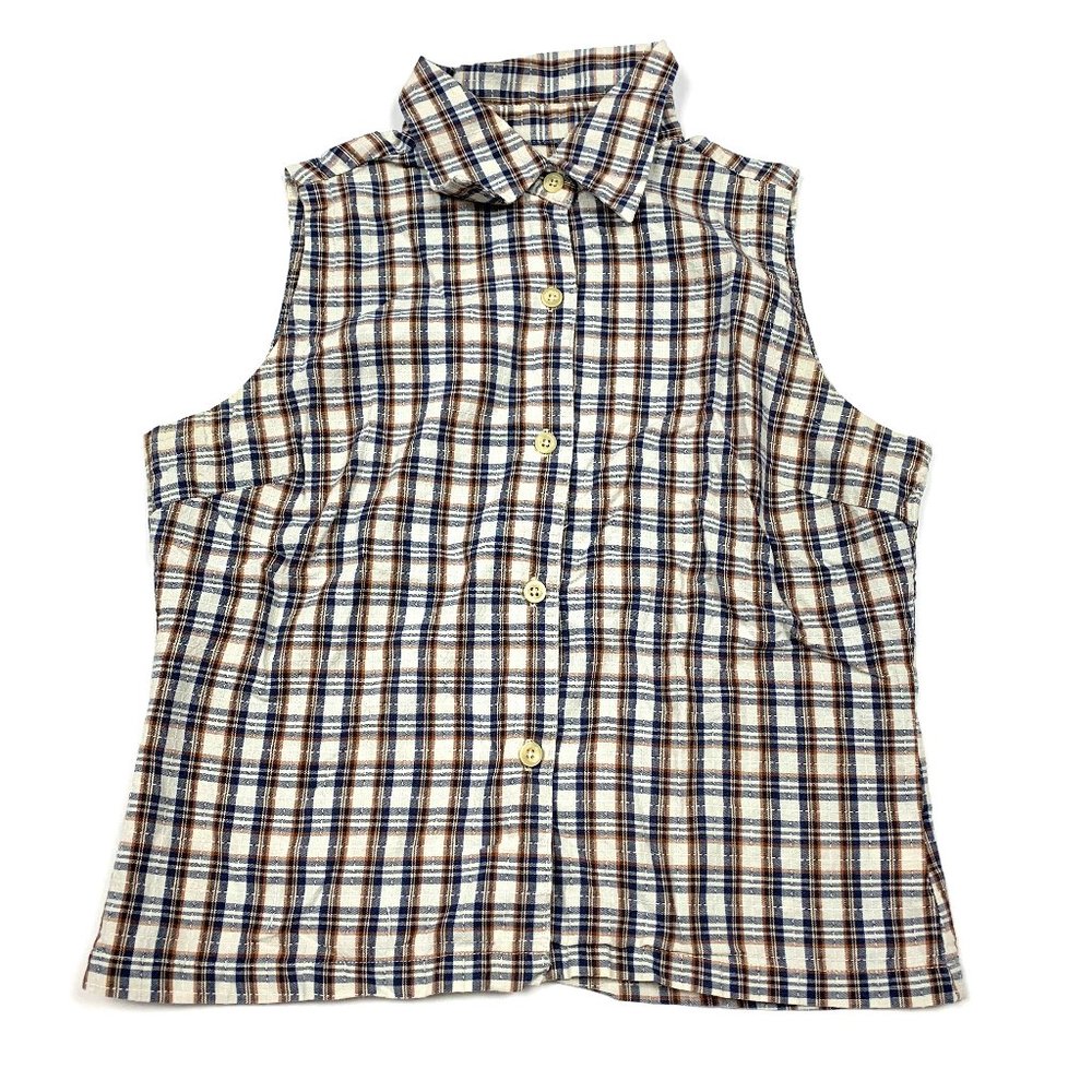 Vtg 90s Pacific Crest Retro Plaid Tank Top Minimal